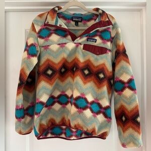 Patagonia Synchilla Snap-T Fleece Pullover Aztec Timber Twist Cinder Red Small